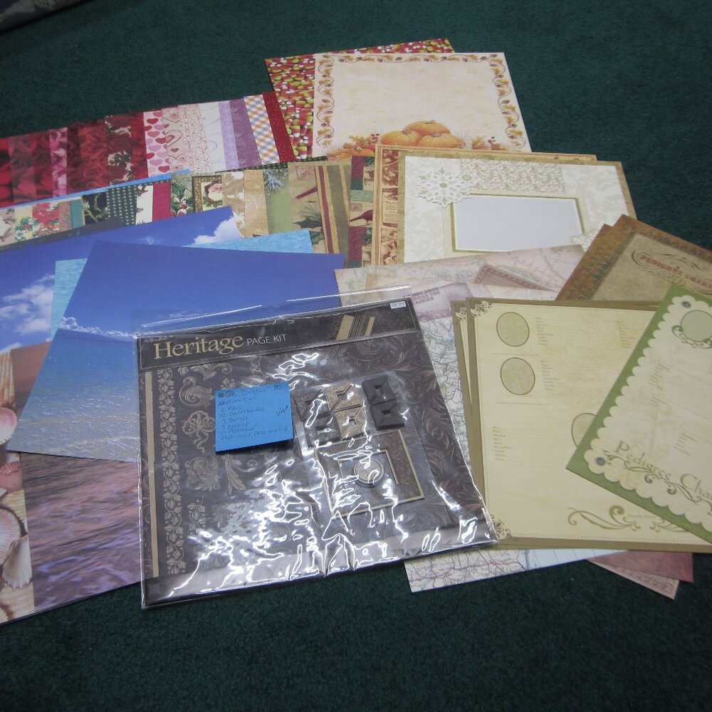 80 Sheets 12x12 Papers Vintage Heritage Holiday Beachy Scrapbooking